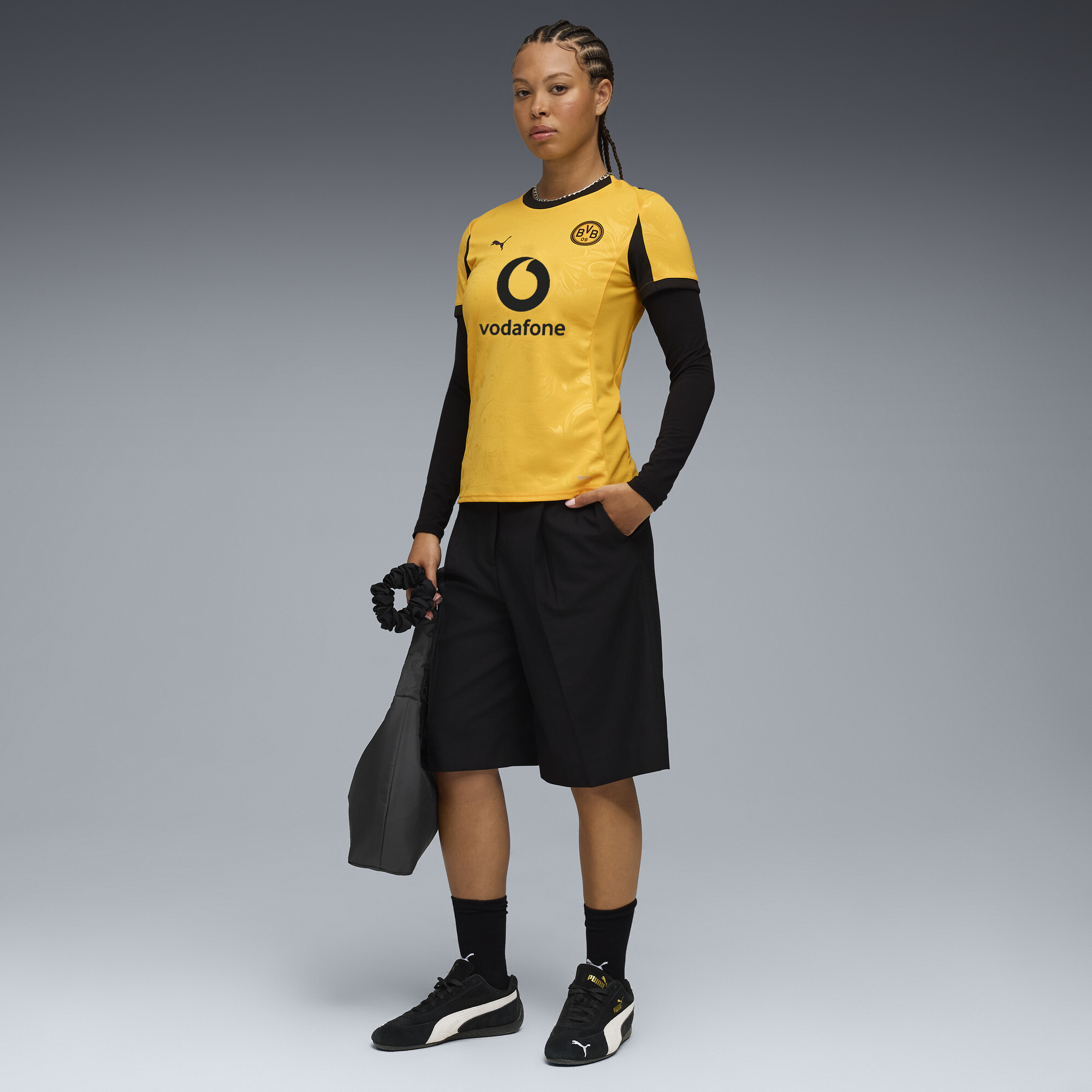 PUMA Borussia Dortmund 25/26 Cup voetbalshirt voor Dames, Zwart/Geel, Maat L thumbnail 5