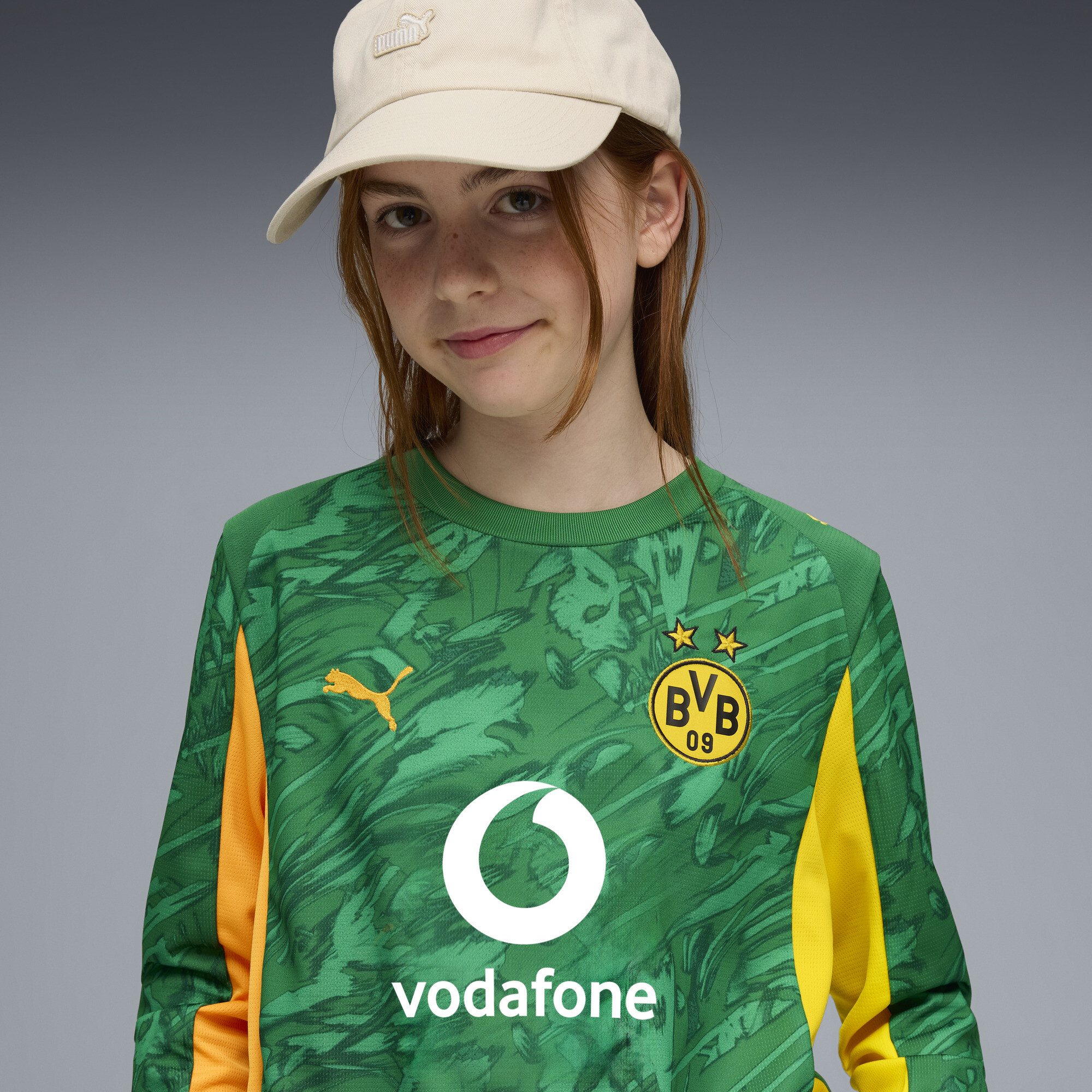 PUMA Borussia Dortmund 25/26 keepersshirt met lange mouwen, Groen/Oranje, Maat 15-16Y thumbnail 6