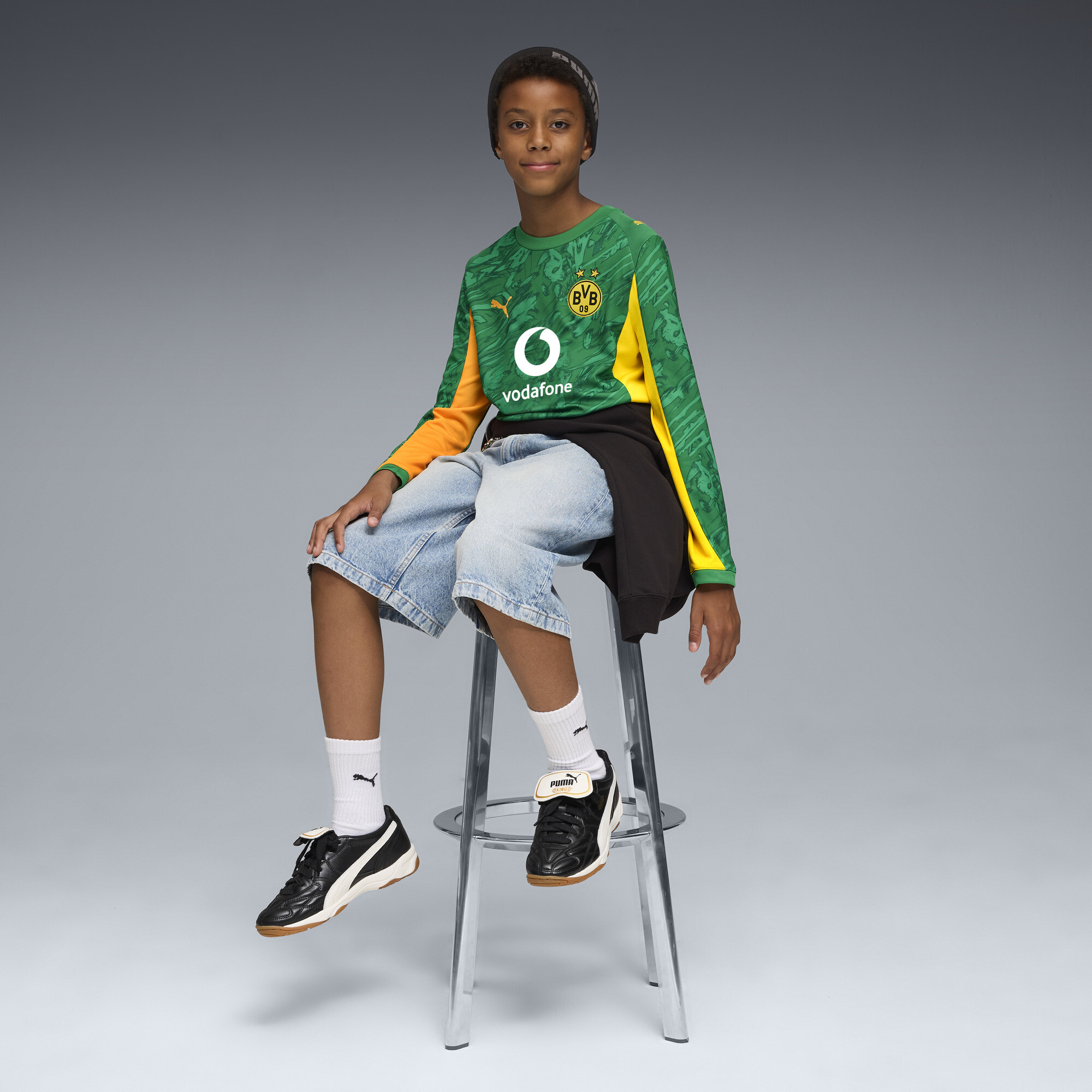 PUMA Borussia Dortmund 25/26 keepersshirt met lange mouwen, Groen/Oranje, Maat 15-16Y thumbnail 5