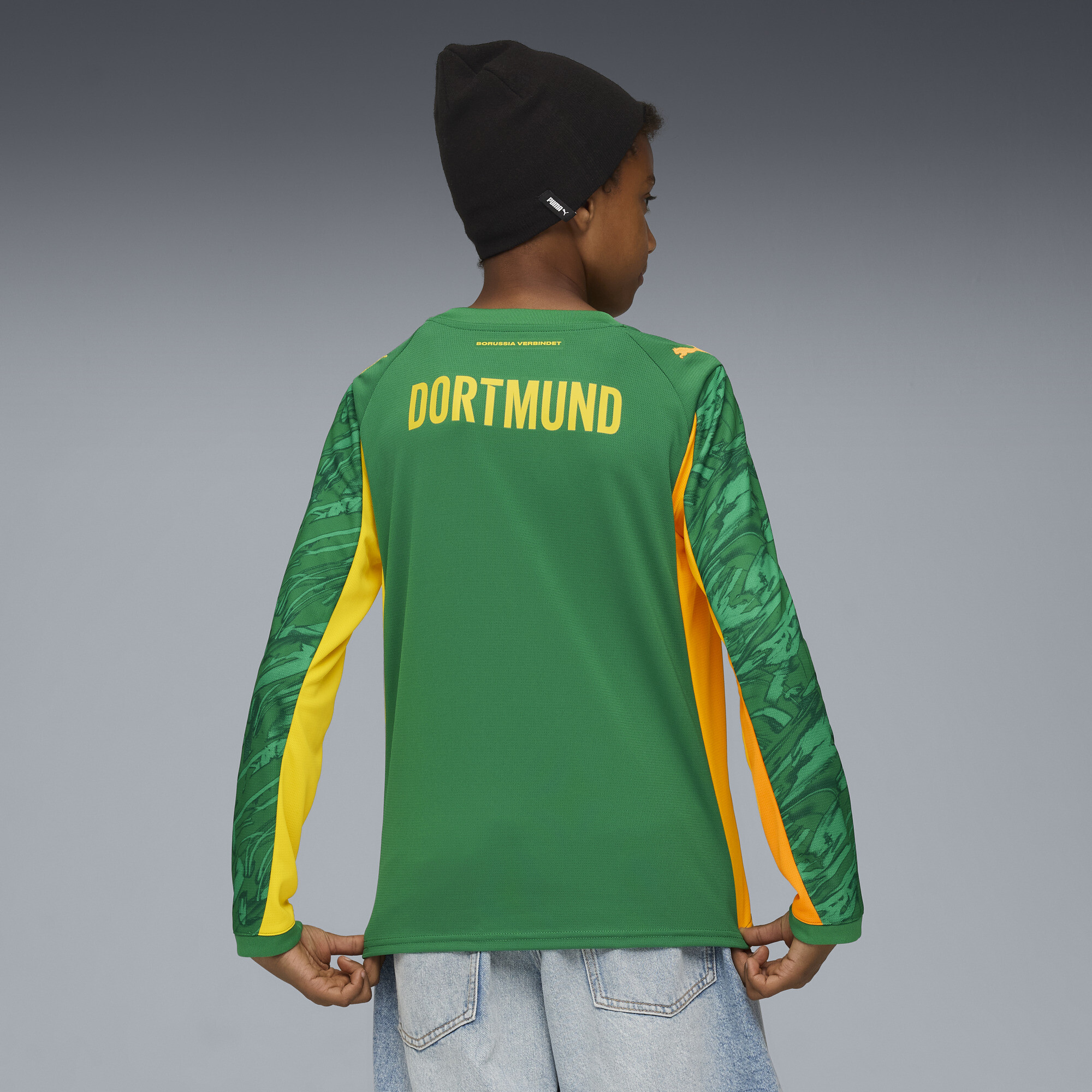 PUMA Borussia Dortmund 25/26 keepersshirt met lange mouwen, Groen/Oranje, Maat 15-16Y thumbnail 4