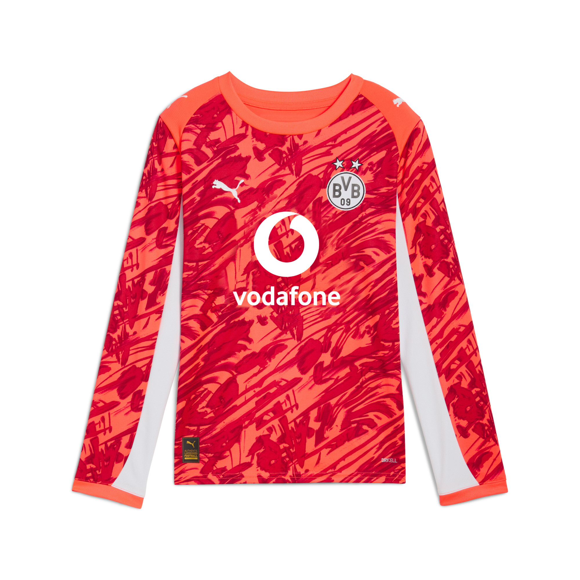 PUMA Borussia Dortmund 25/26 keepersshirt met lange mouwen, Rood/Zilver, Maat 9-10Y thumbnail 3