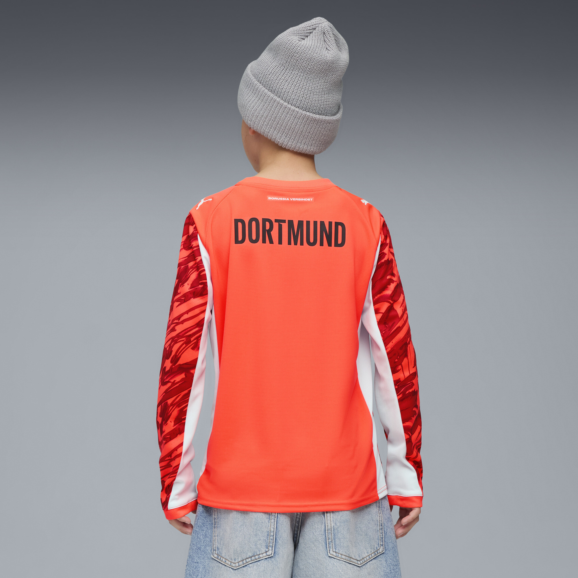 PUMA Borussia Dortmund 25/26 keepersshirt met lange mouwen, Rood/Zilver, Maat 9-10Y thumbnail 4