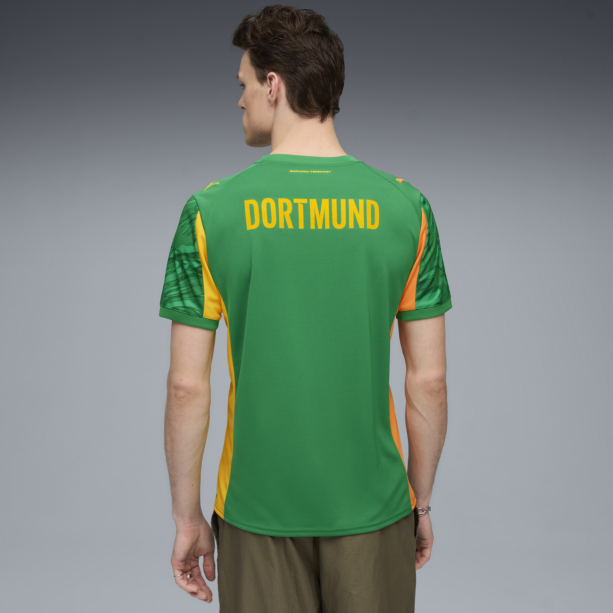 PUMA Borussia Dortmund 25/26 keepersshirt met korte mouwen voor Heren, Groen/Oranje, Maat L thumbnail 3