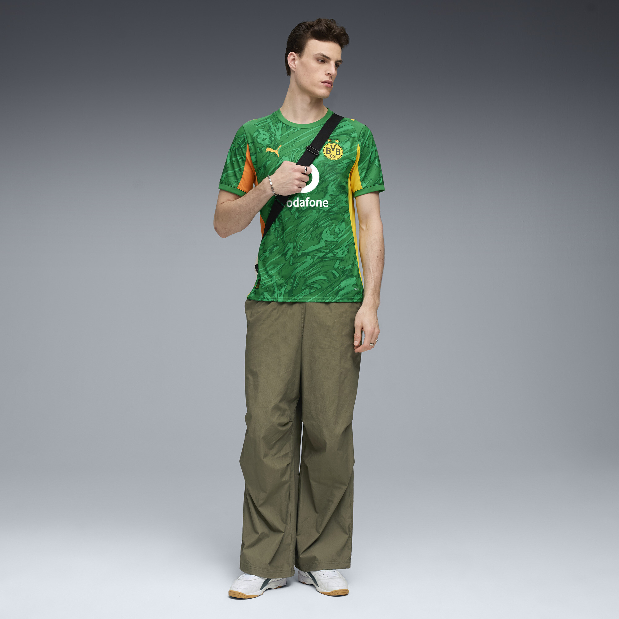 PUMA Borussia Dortmund 25/26 keepersshirt met korte mouwen voor Heren, Groen/Oranje, Maat L thumbnail 2