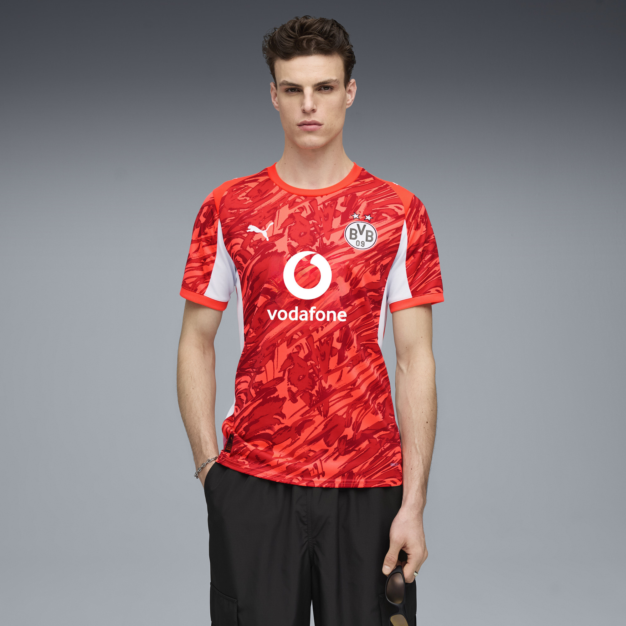 PUMA Borussia Dortmund 25/26 keepersshirt met korte mouwen voor Heren, Rood/Zilver, Maat XS thumbnail 6