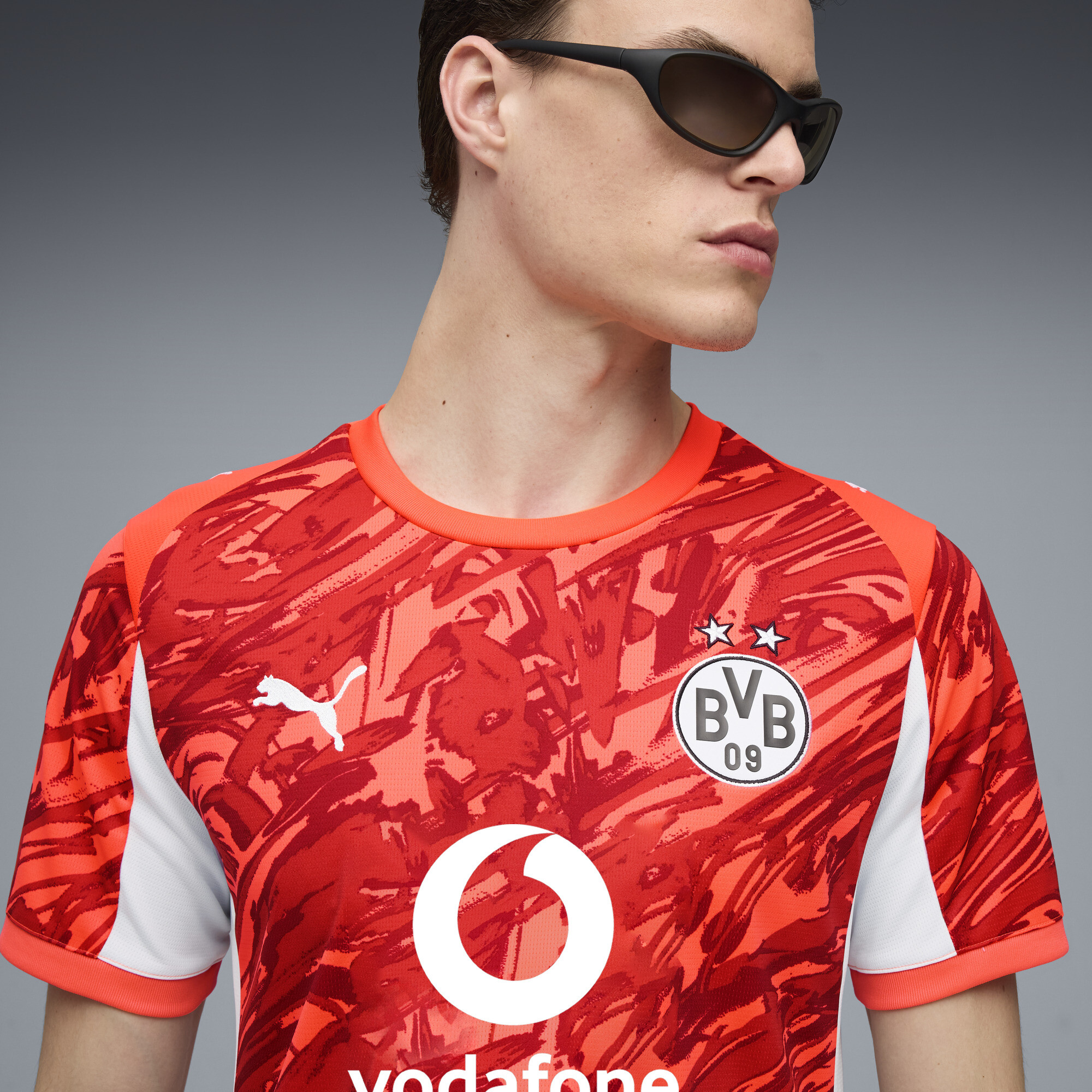 PUMA Borussia Dortmund 25/26 keepersshirt met korte mouwen voor Heren, Rood/Zilver, Maat XS thumbnail 5
