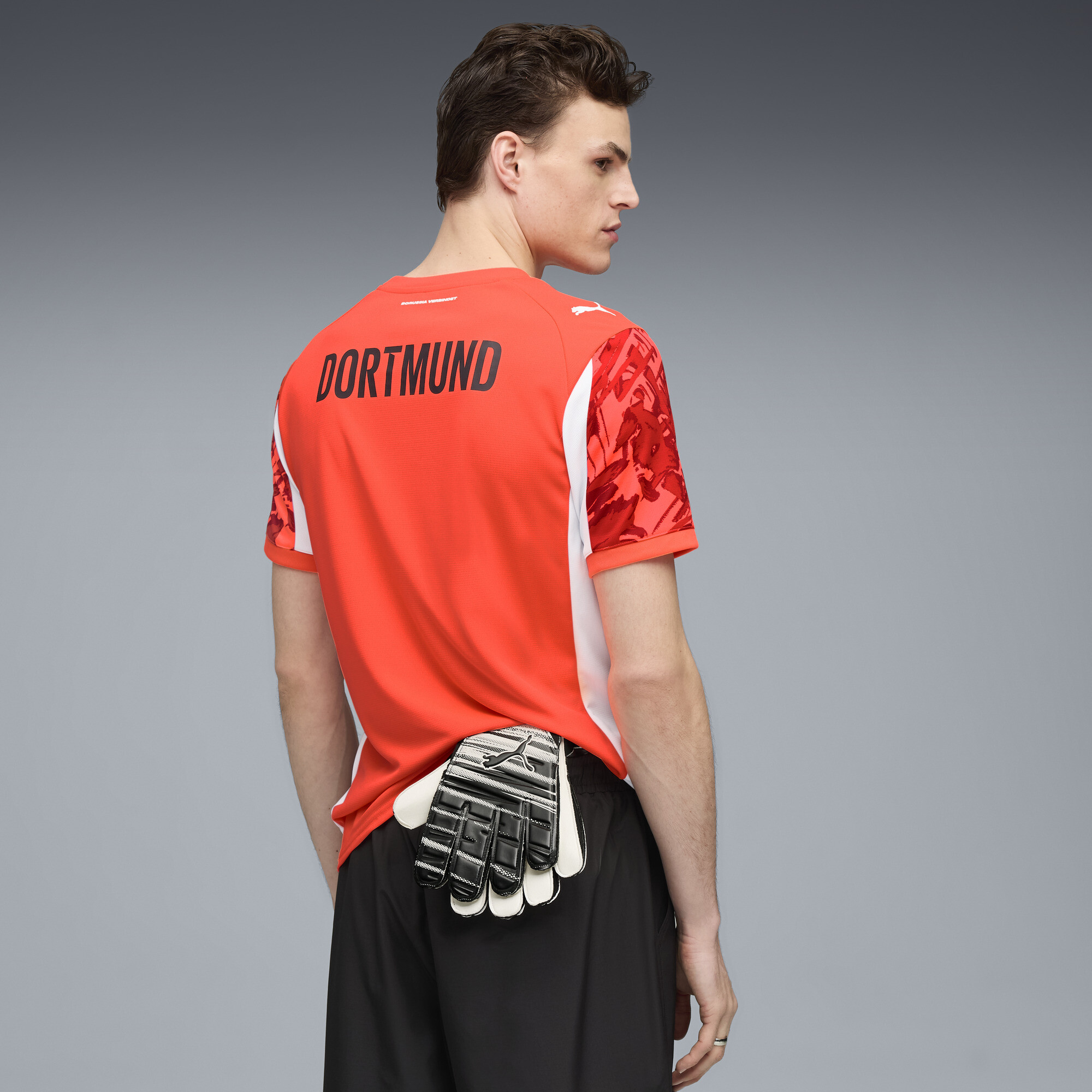 PUMA Borussia Dortmund 25/26 keepersshirt met korte mouwen voor Heren, Rood/Zilver, Maat XS thumbnail 3