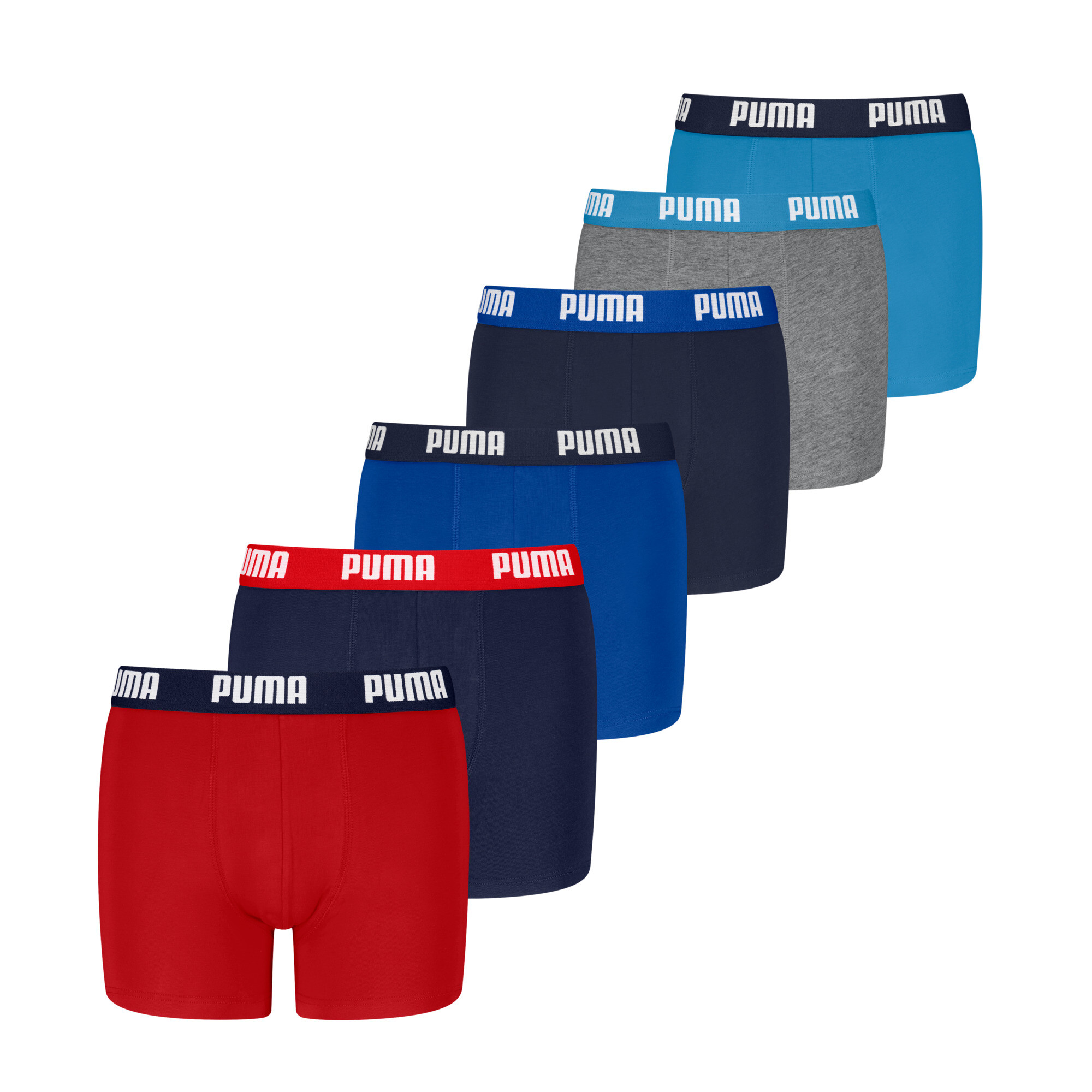 PUMA Lot de 6 boxers Enfant et Adolescent, Vêtements, Rouge, 16
