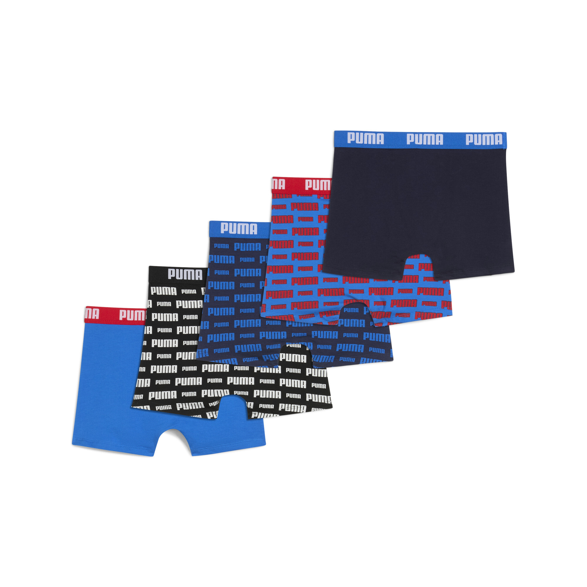 PUMA Everyday boxershorts voor Heren, Blauw/Zwart/Rood, Maat 12 thumbnail 2