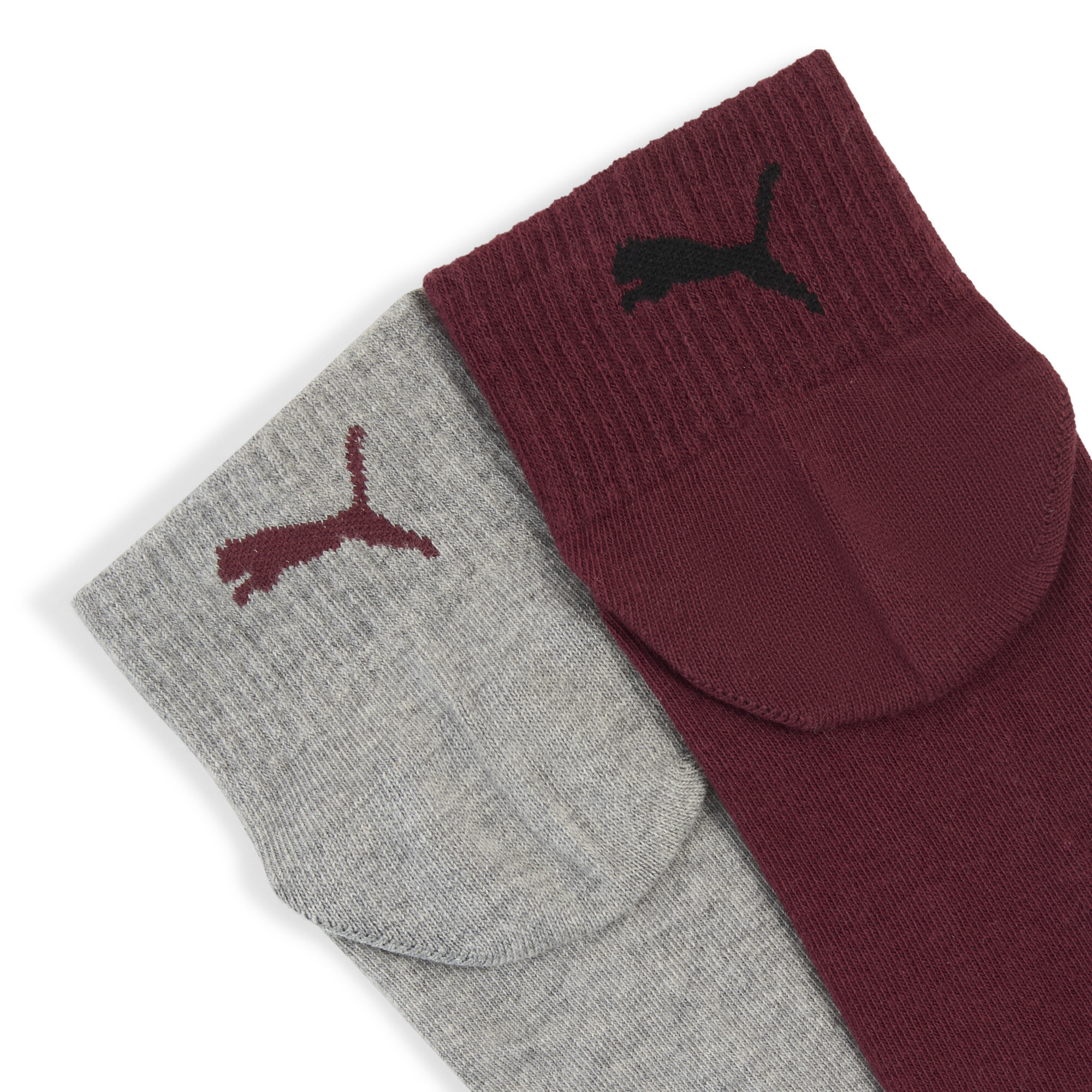 PUMA Uniseks quartersokken (set van 3), Zwart/Rood, Maat 35-38 thumbnail 2