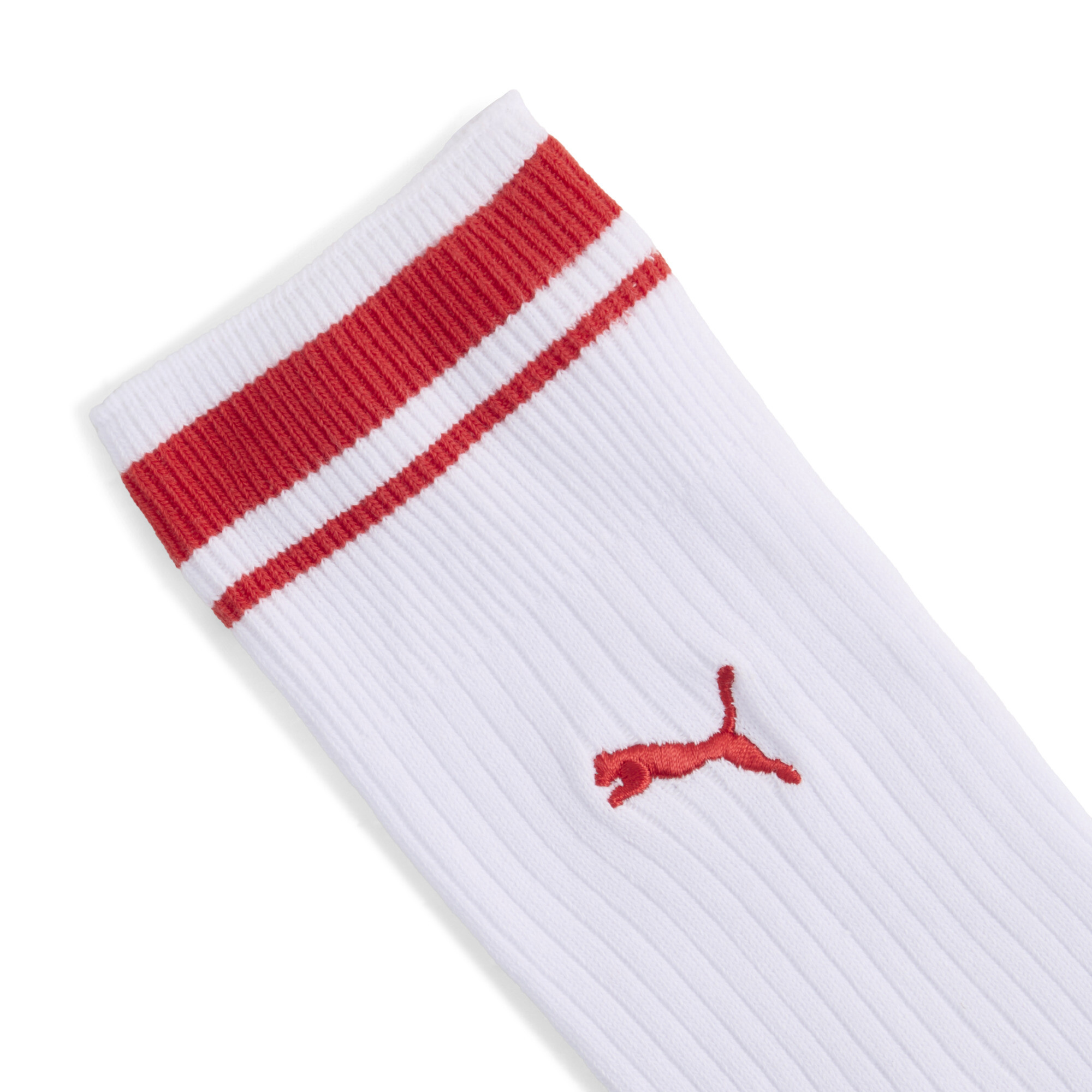 PUMA Heritage Stripe uniseks crewsokken (set van 1), Wit/Oranje, Maat 35-38 thumbnail 2