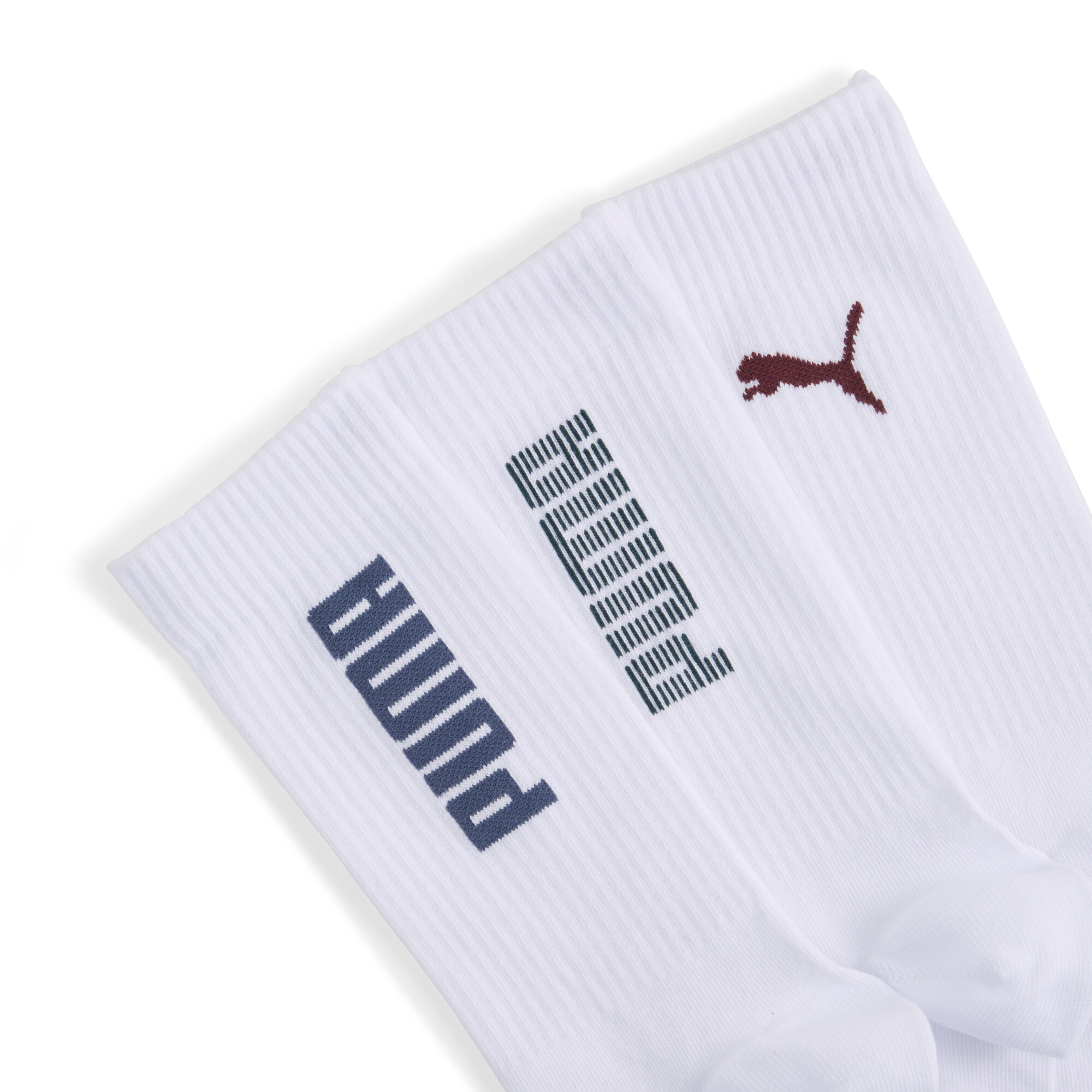 PUMA Uniseks crewsokken (set van 3), Wit, Maat 39-42 thumbnail 2