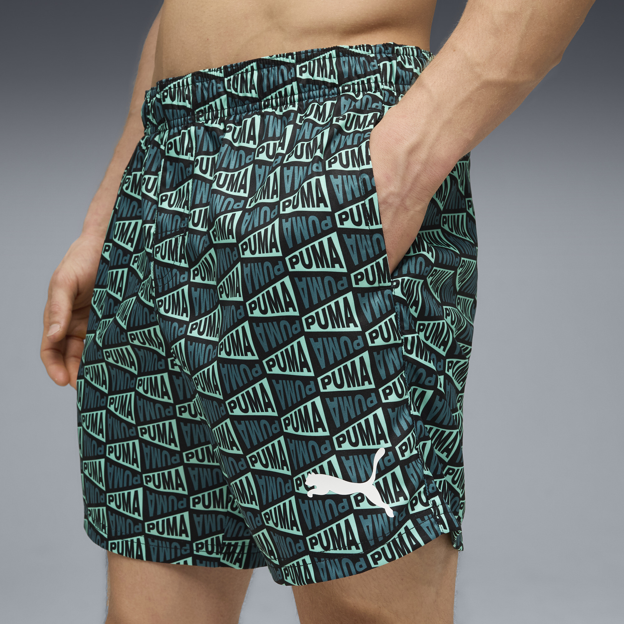 PUMA zwemshort voor Heren, Groen, Maat M thumbnail 5