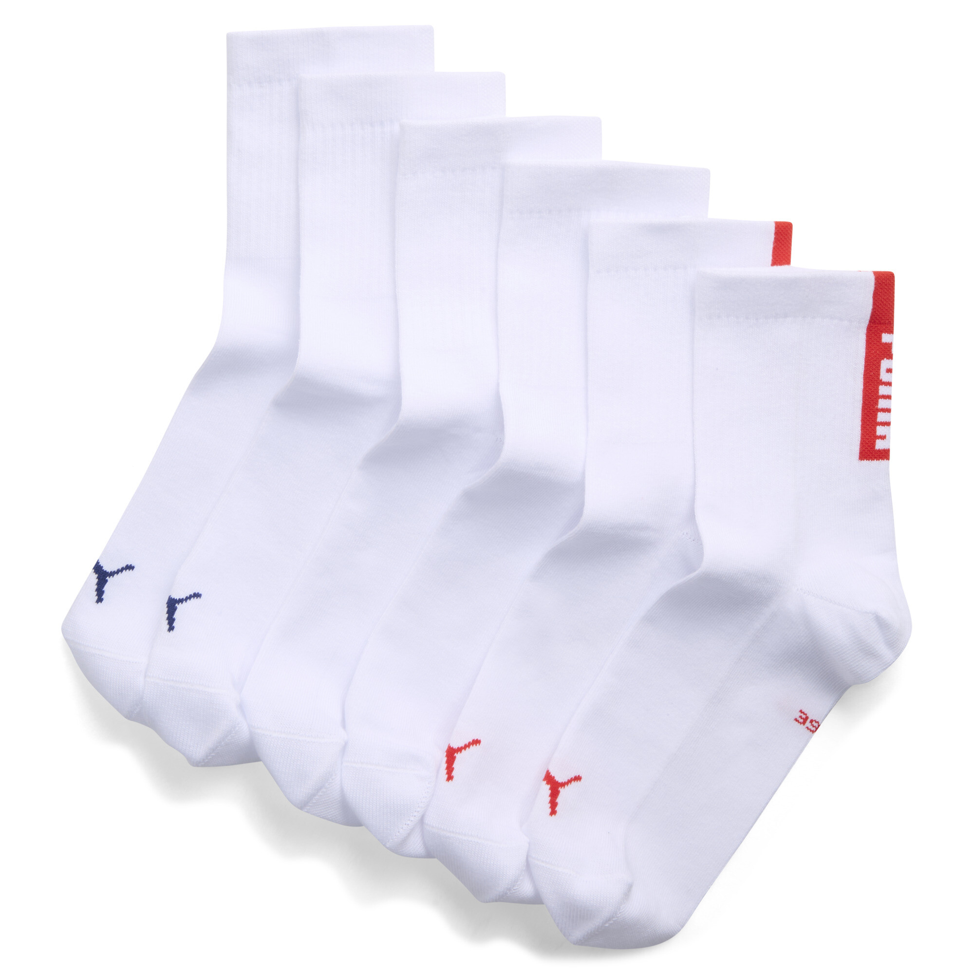 PUMA korte uniseks sokken, Wit, Maat 39-42