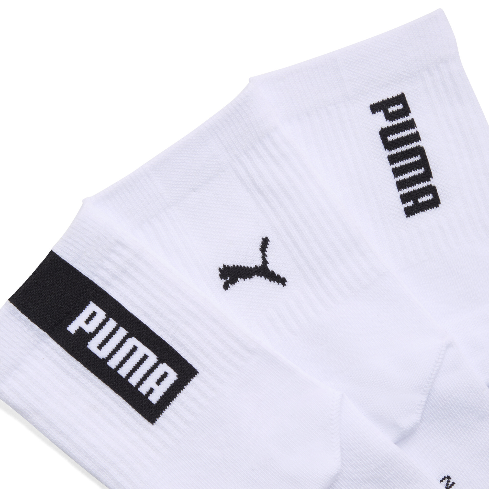 PUMA korte uniseks sokken, Zwart/Wit, Maat 43-46 thumbnail 2