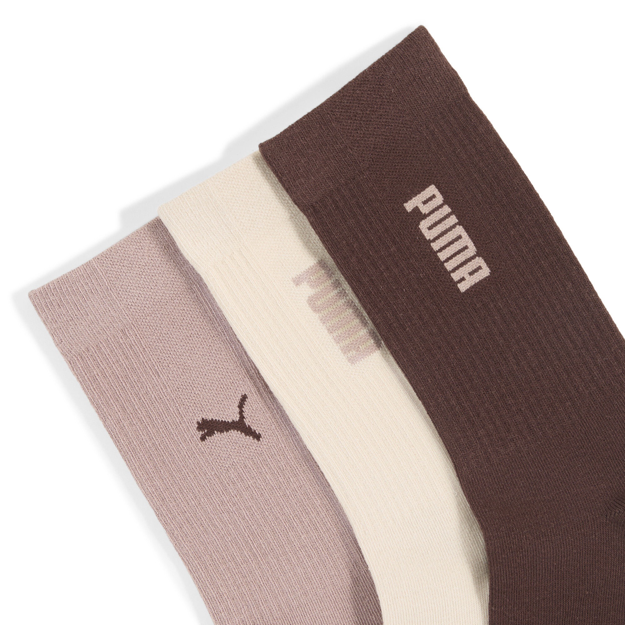 PUMA uniseks crewsokken, Beige, Maat 35-38 thumbnail 2