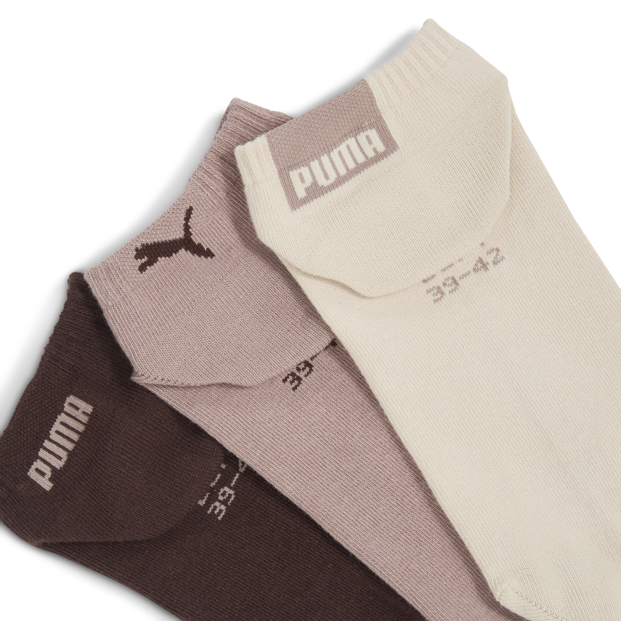 PUMA uniseks sneakersokken, Beige, Maat 39-42 thumbnail 2