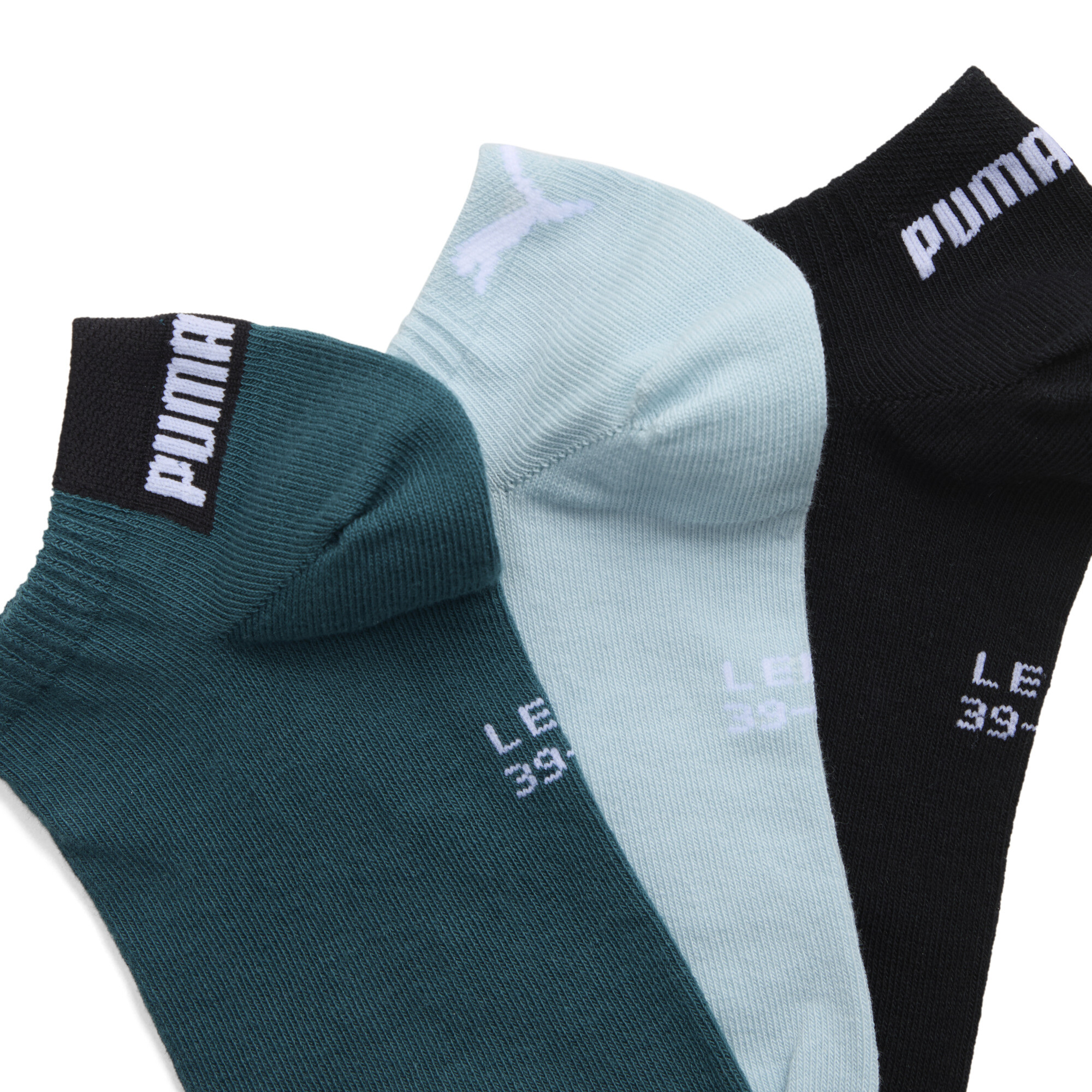 PUMA uniseks sneakersokken, Groen, Maat 35-38 thumbnail 2