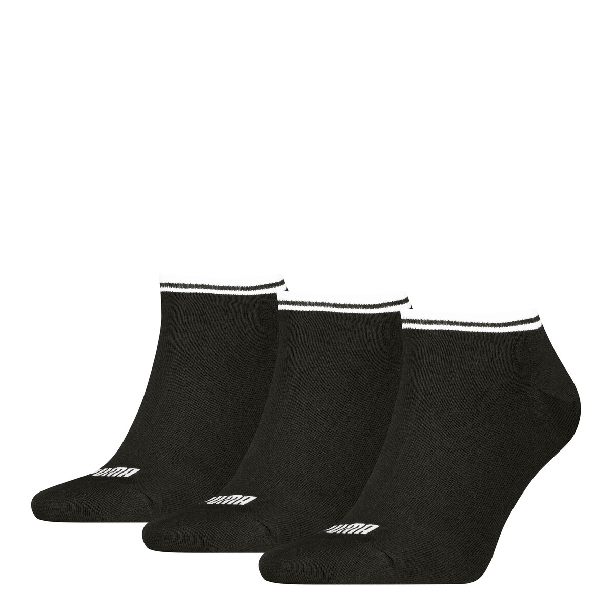 PUMA Unisex Sneaker Socks (3-Pack) in Black, 6-8