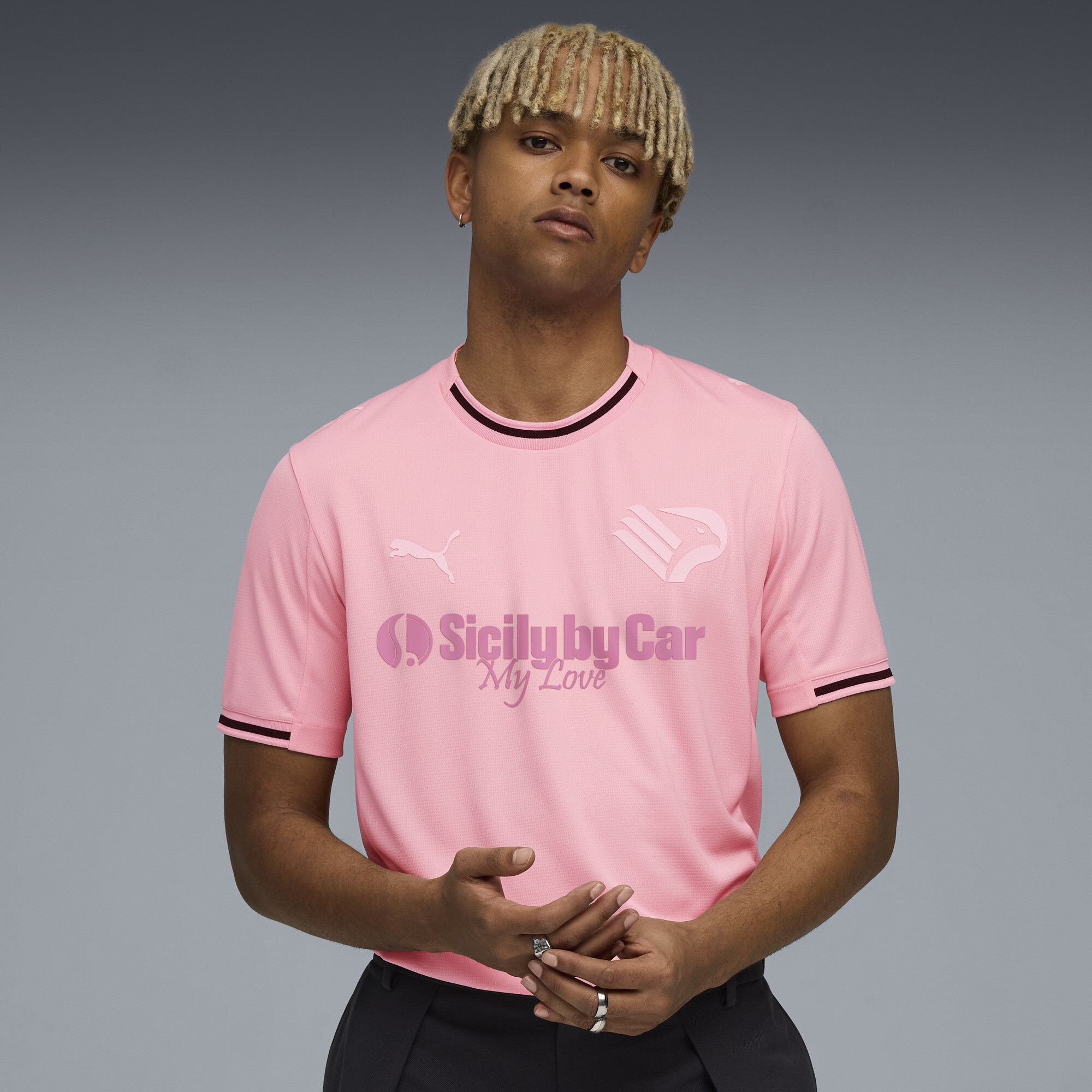 PUMA Palermo F.C. 25/26 Replica thuisshirt voor Heren, Roze, Maat S thumbnail 6