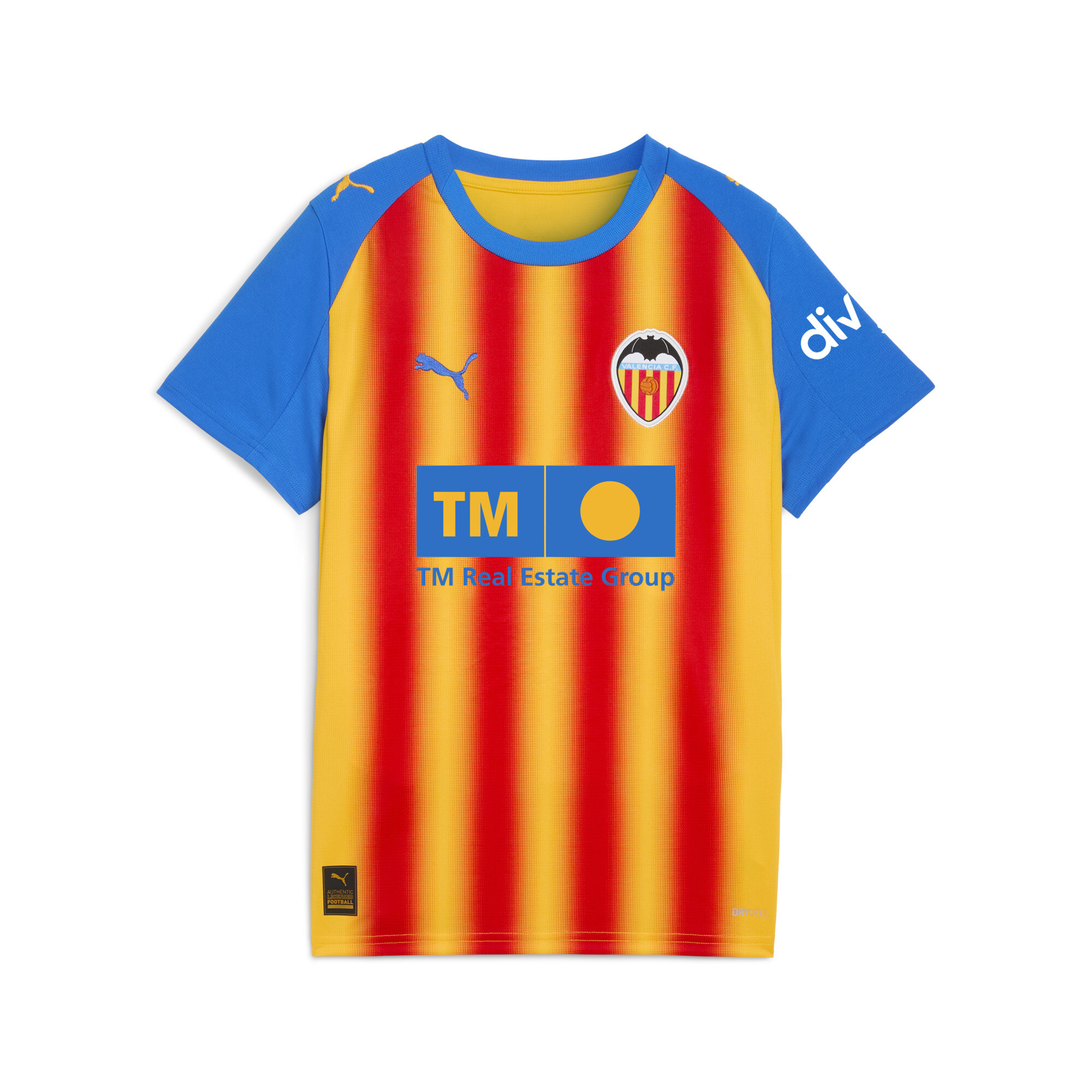 PUMA Valencia CF 25/26 derde shirt, Rood/Geel, Maat 9-10Y thumbnail 3