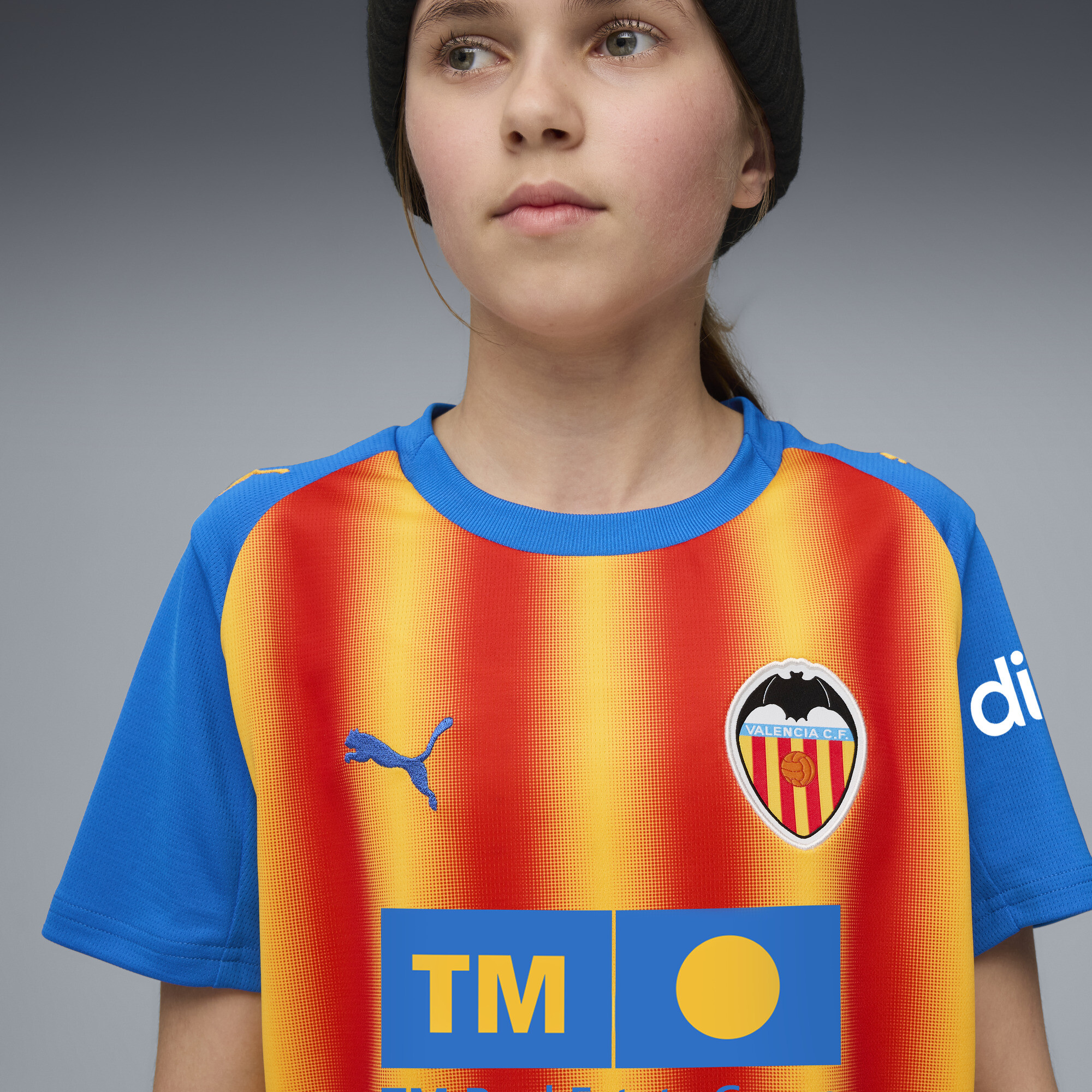 PUMA Valencia CF 25/26 derde shirt, Rood/Geel, Maat 9-10Y thumbnail 6