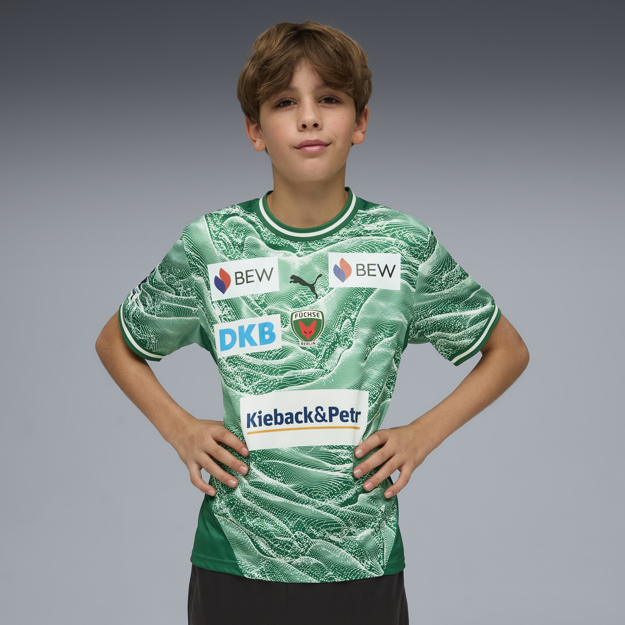 PUMA FÃ¼chse Berlin 25/26 thuisshirt, Groen/Wit, Maat 2-3Y