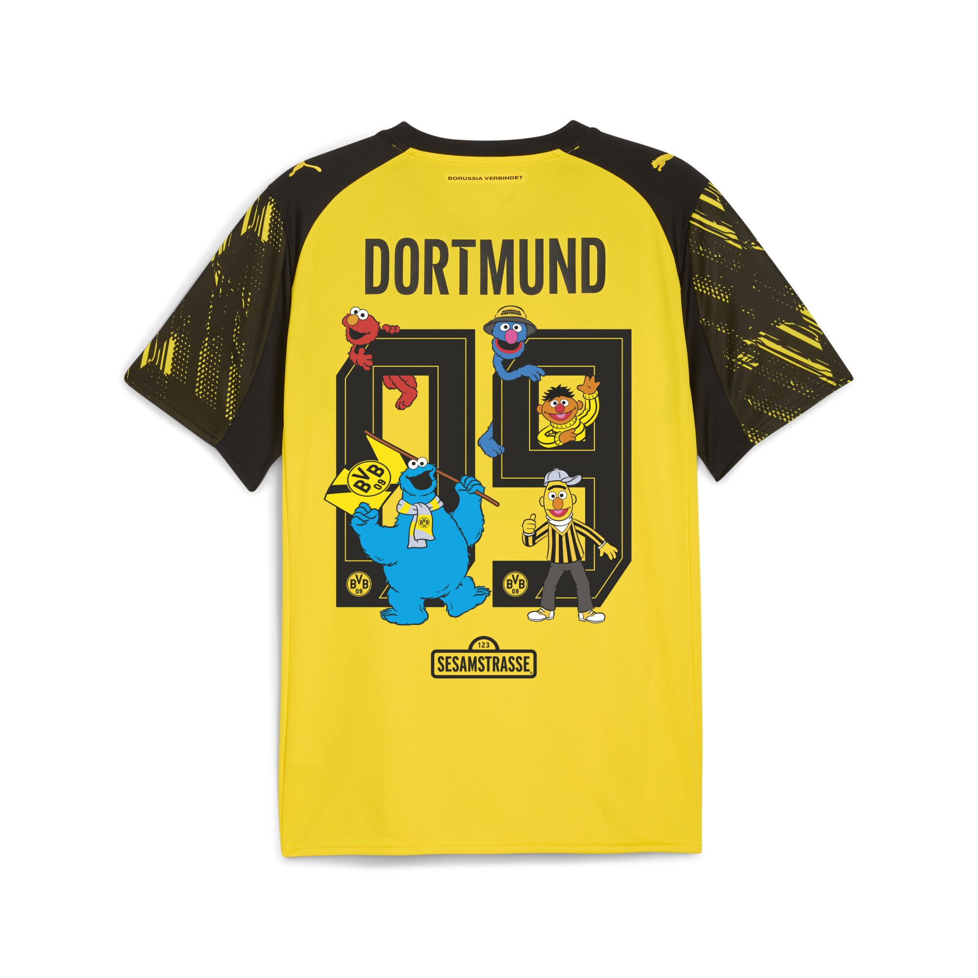 PUMA Borussia Dortmund x Sesamstraat thuisshirt voor Heren, Zwart/Geel, Maat 3XL thumbnail 2