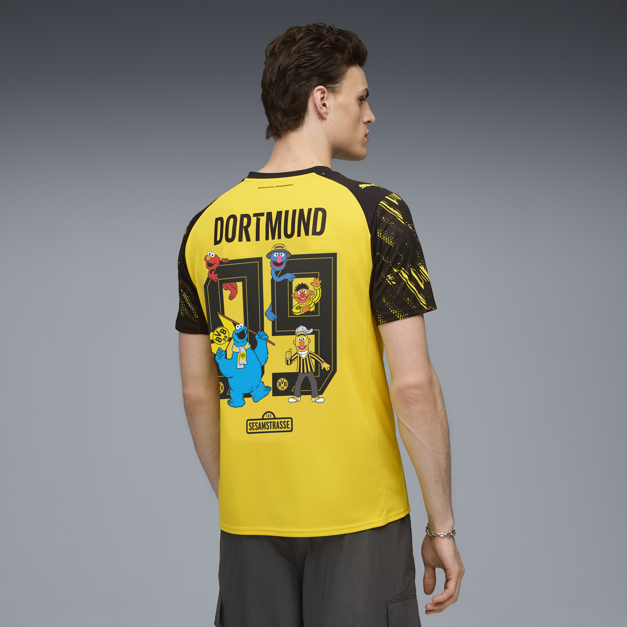 PUMA Borussia Dortmund x Sesamstraat thuisshirt voor Heren, Zwart/Geel, Maat 3XL thumbnail 5