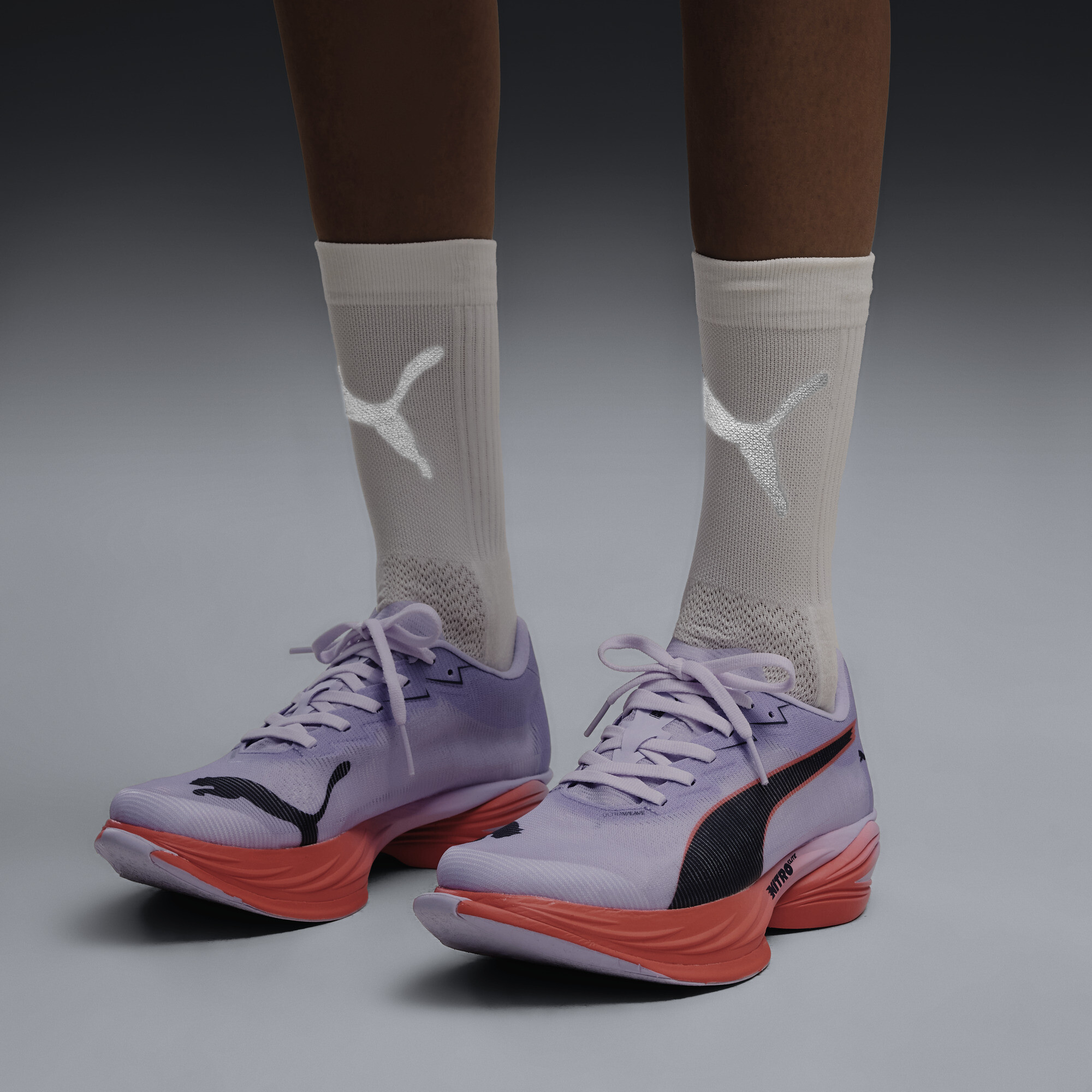 PUMA Lot de 2 paires de chaussettes mi hautes de running Unisexe Vêtements 43